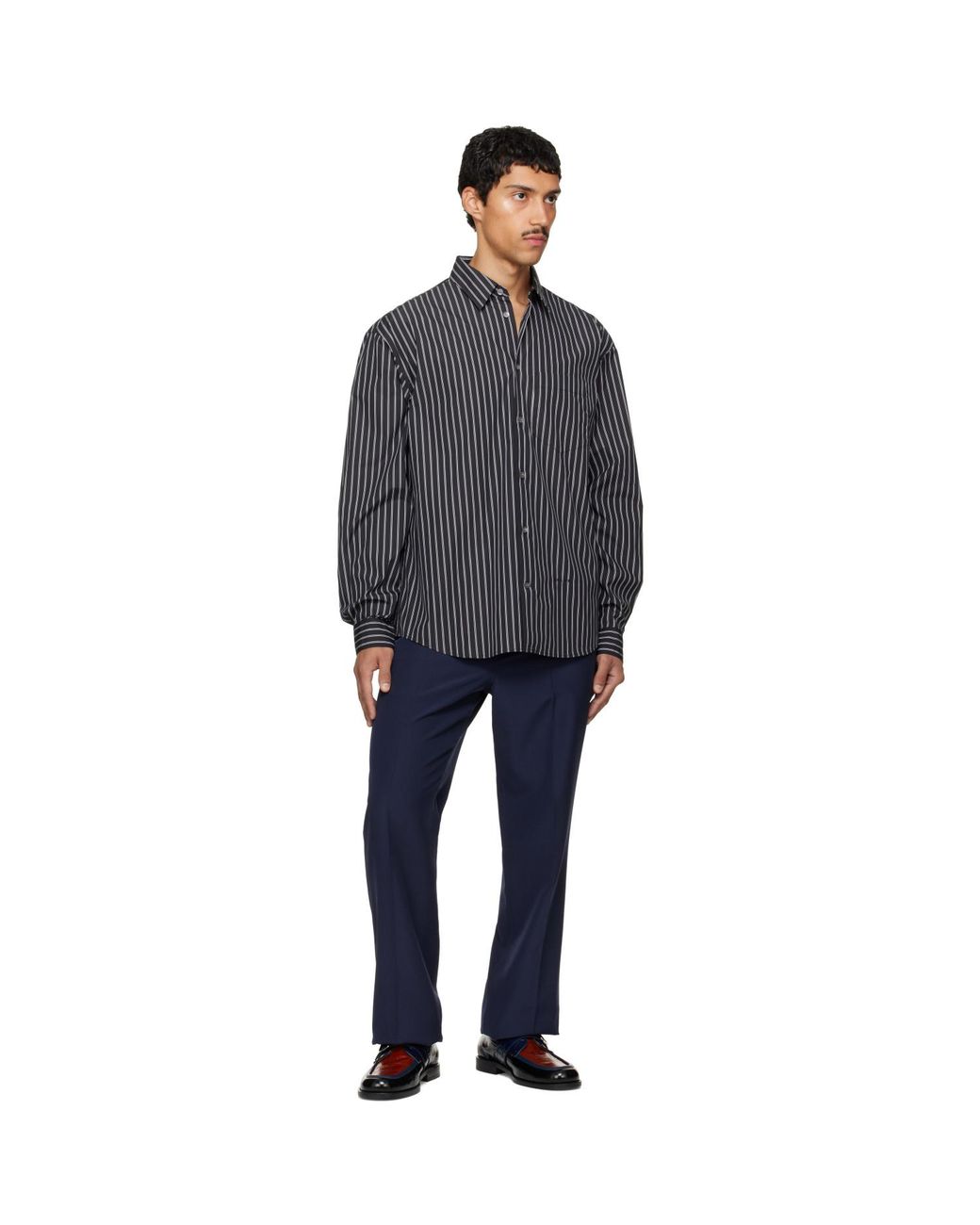 Marni Blue Striped Shirt for men