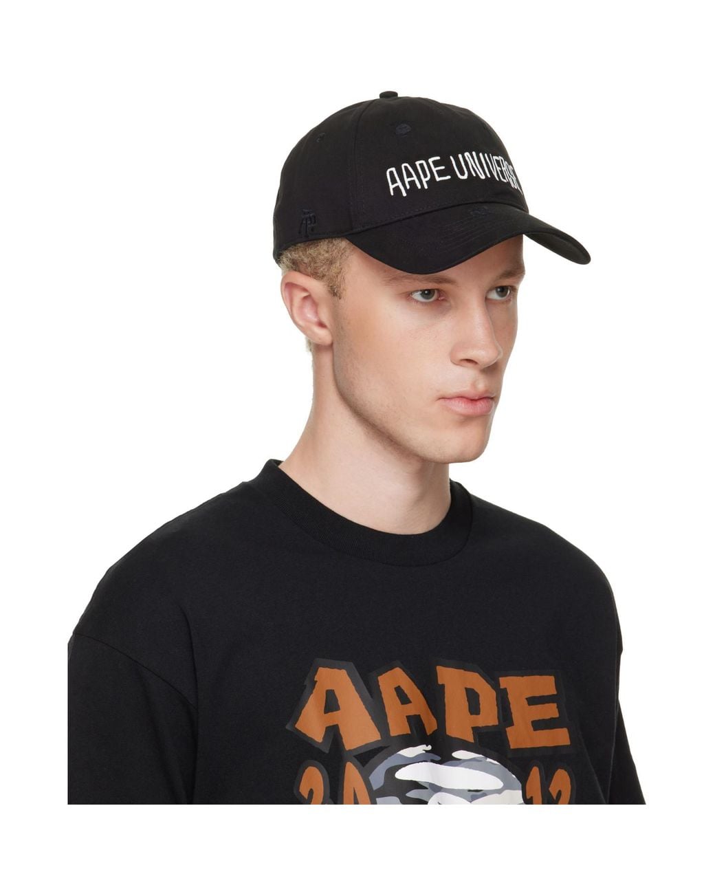 Aape By A Bathing Ape Black Aapeunvs Baseball Cap for men