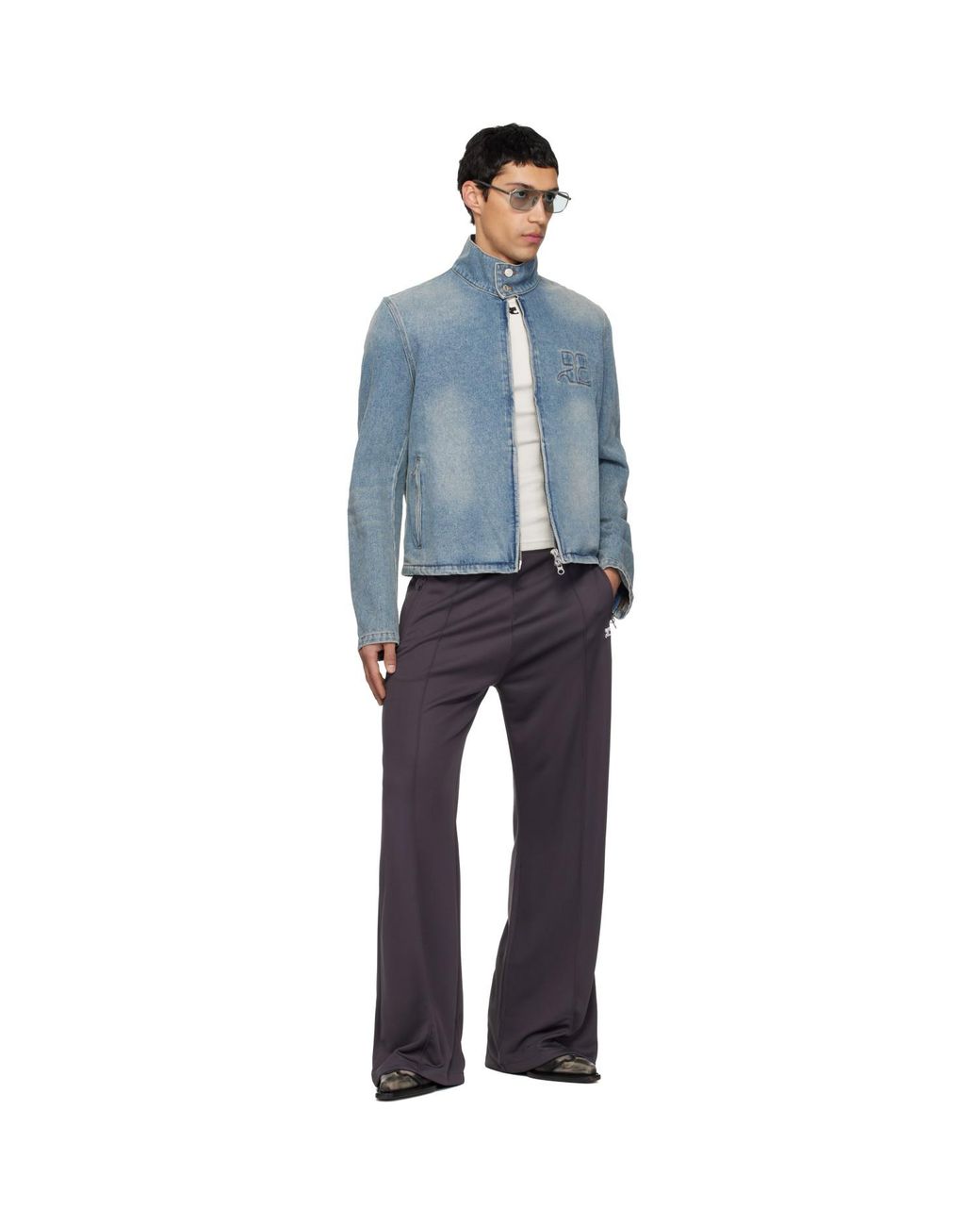 Courreges Blue City Shadow Denim Jacket for men