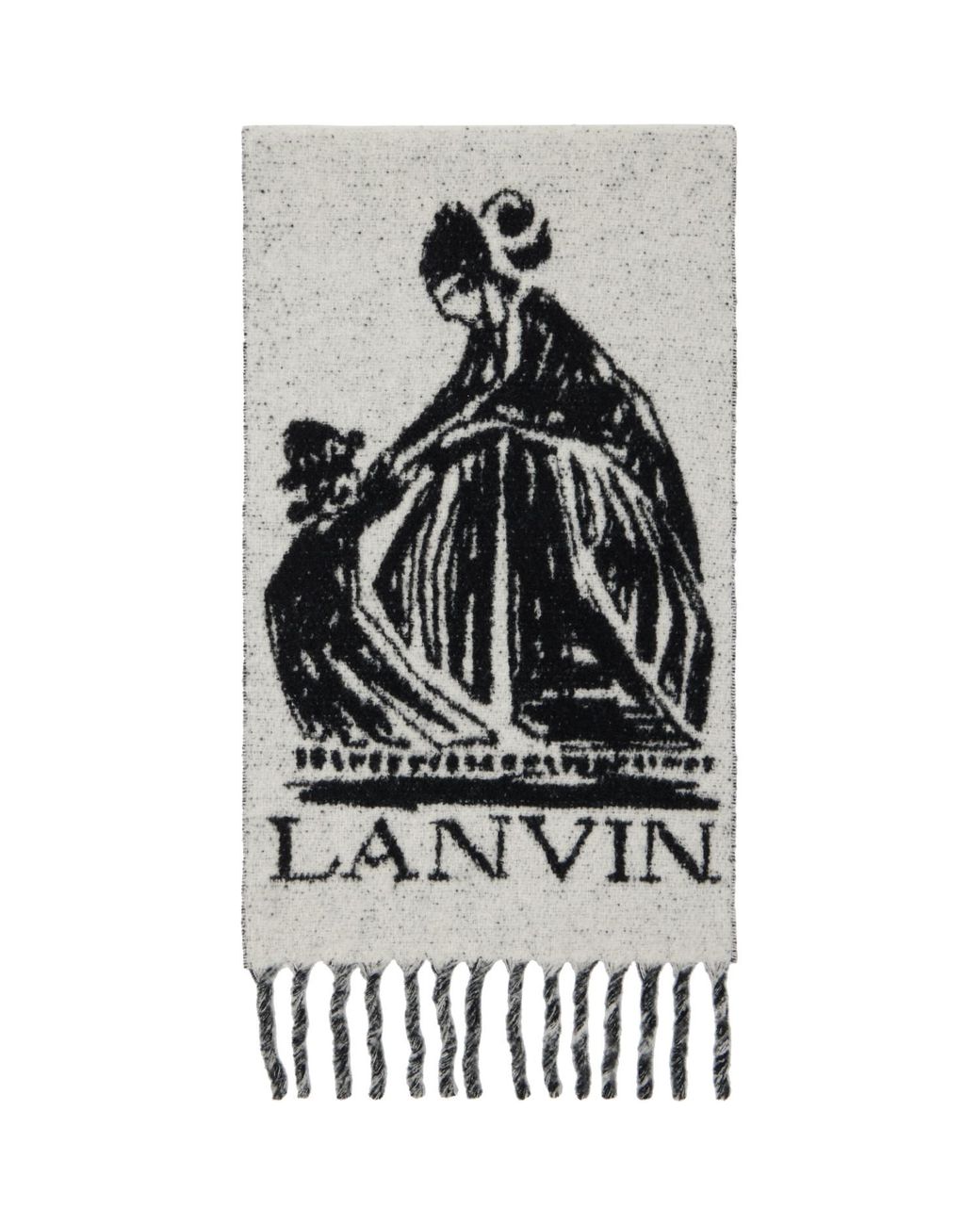 Lanvin Black Mother & Daughter Wool Scarf