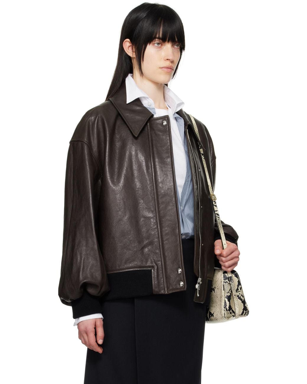 Khaite Black Shelman Leather Jacket