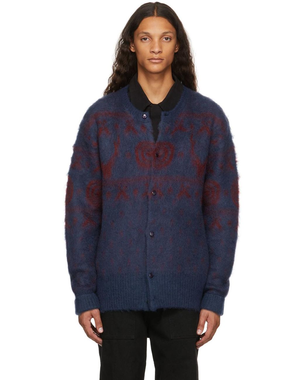 South2 West8 & Red Nordic Cardigan in Blue for Men | Lyst