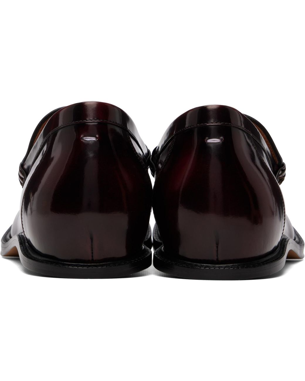 Maison Margiela Black Burgundy Heel-Less Loafers for men