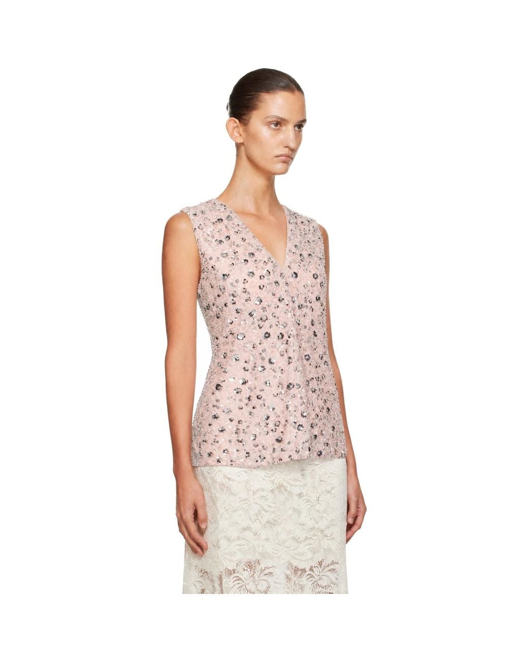 Rabanne Pink Sequinned Top