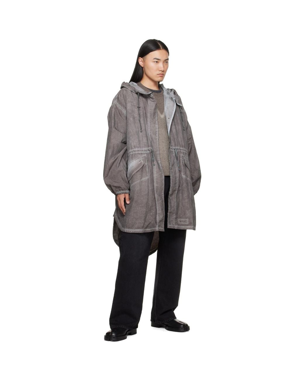 Maison Margiela Gray Hooded Parka for men
