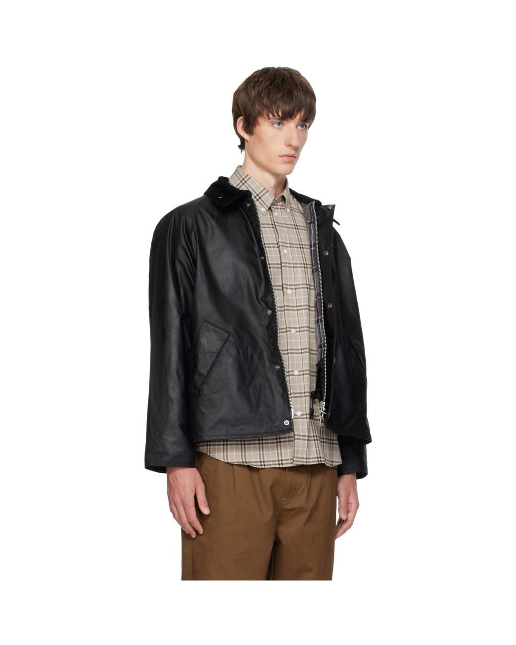 Barbour Black Os Transport Waxed Jacket for men