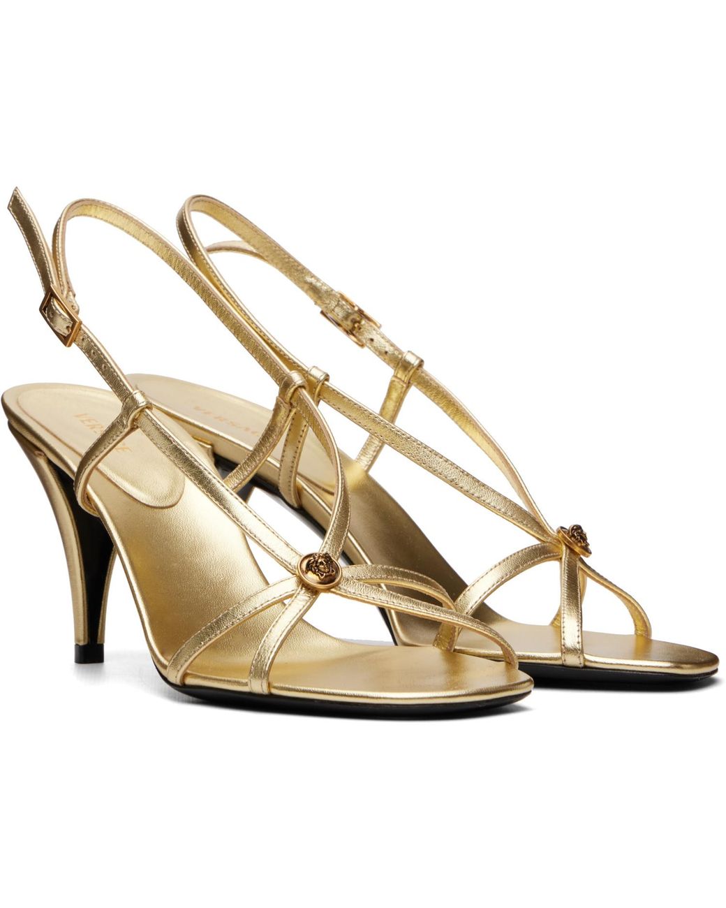Versace Valentina Metallic Heeled Sandals