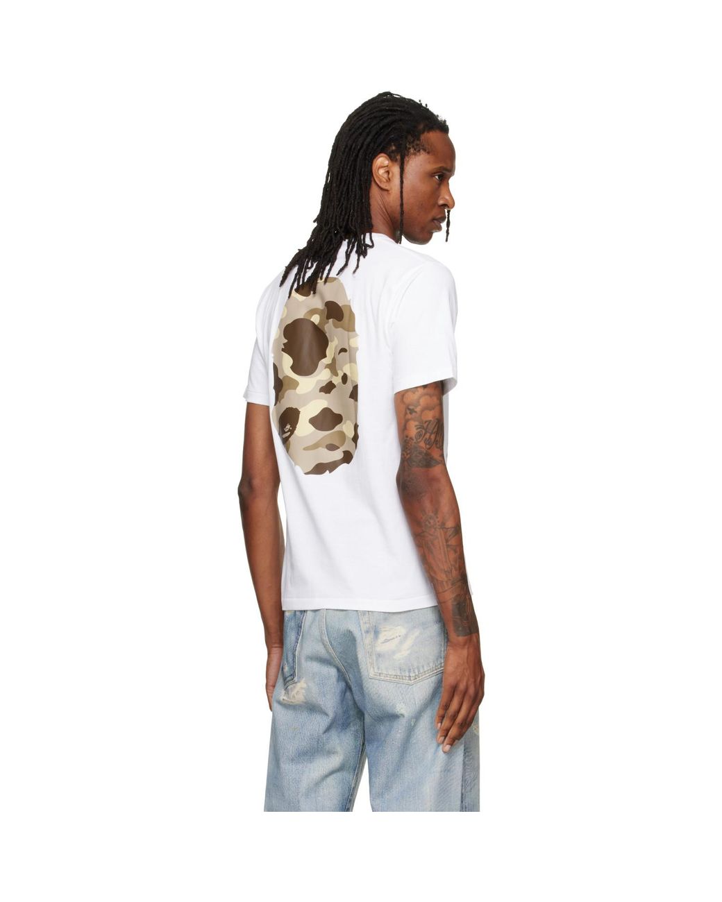 A Bathing Ape White Color Camo Big Ape Head T-Shirt for men