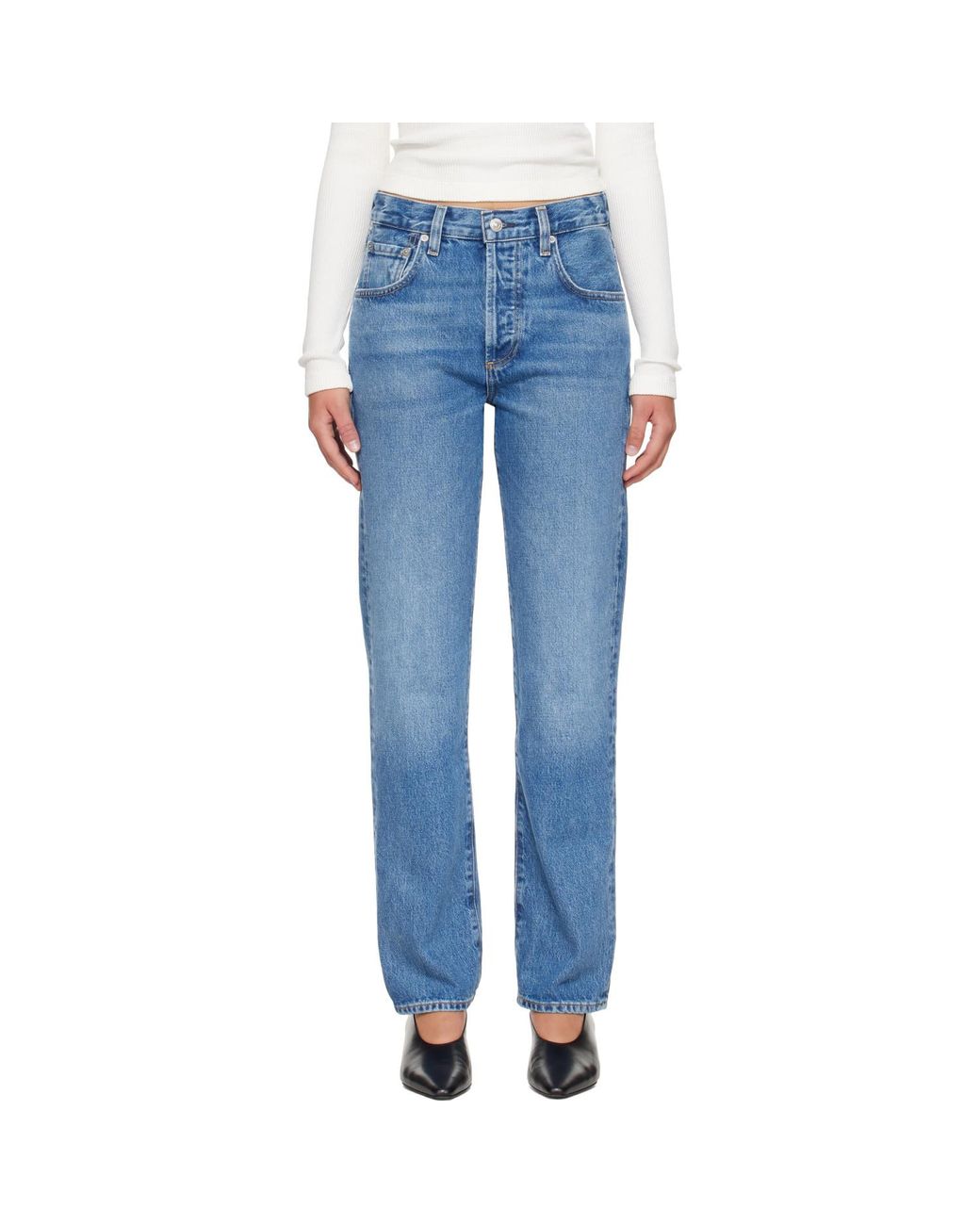 Citizens of Humanity Blue 90S High Rise Straight Jeans