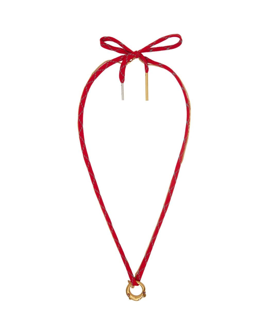 Dries Van Noten Red Shoelace Necklace