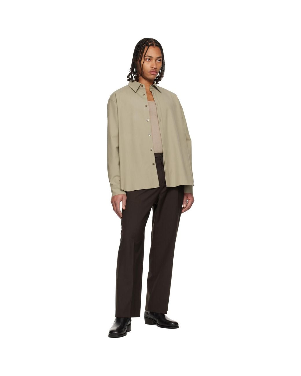 LE17SEPTEMBRE Natural Classic Wool-Blend Shirt for men
