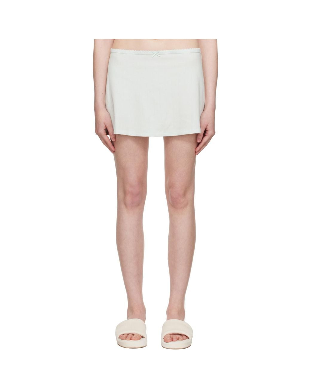 Skims White Drop Needle Pointelle Miniskirt