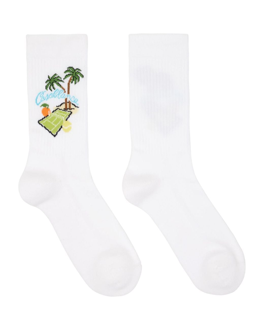 Casablanca White Astral Plane Socks for men