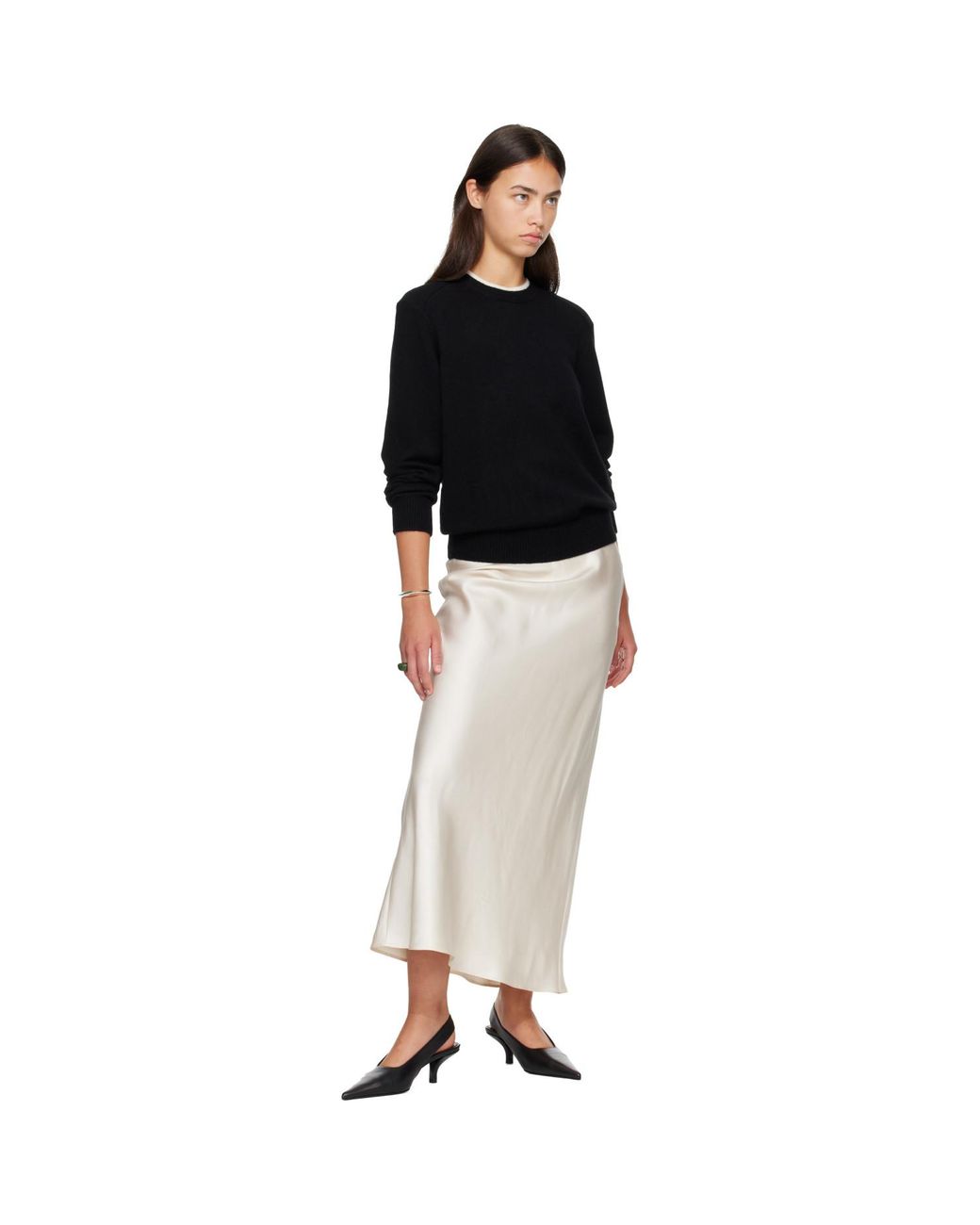 Loulou de Saison Black Off- Otis Bicolor Cashmere Sweater
