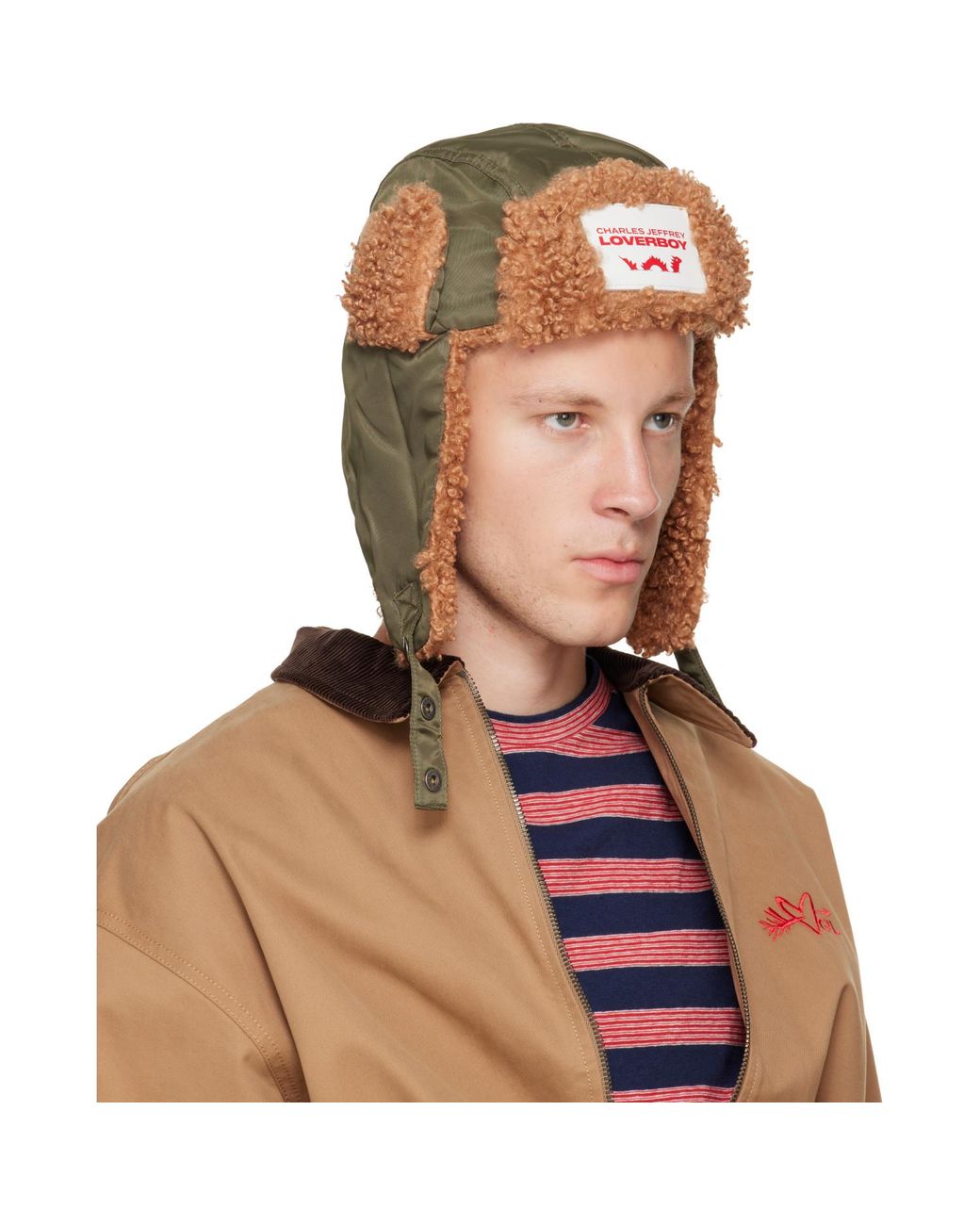 Charles Jeffrey Brown Khaki Trapper Hat for men