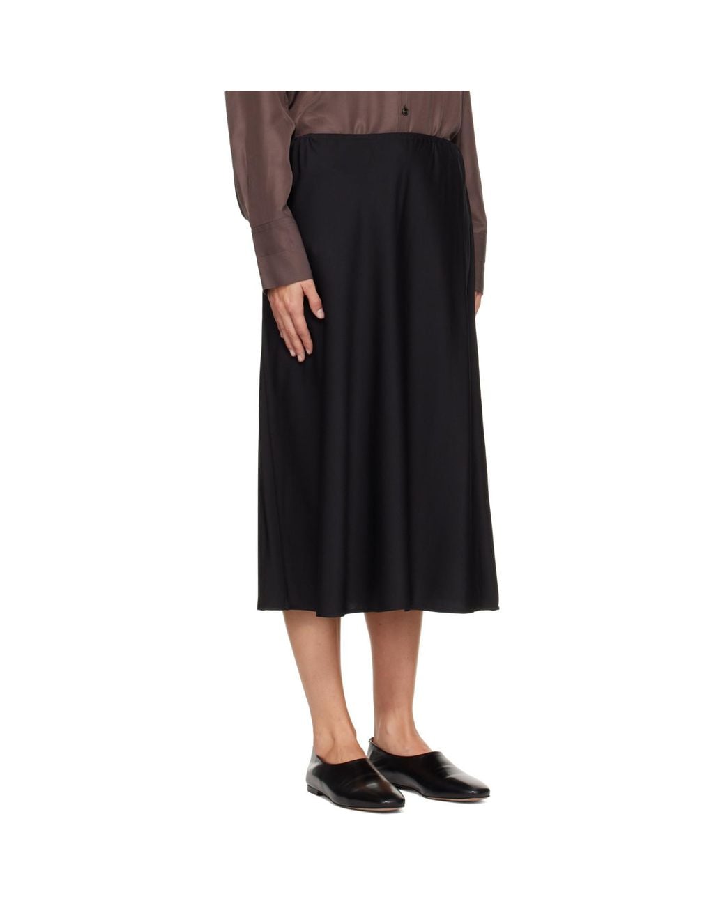 Lisa Yang Black Silk Midi Skirt