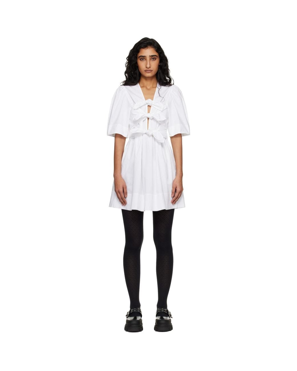 Ganni Black Cotton Minidress