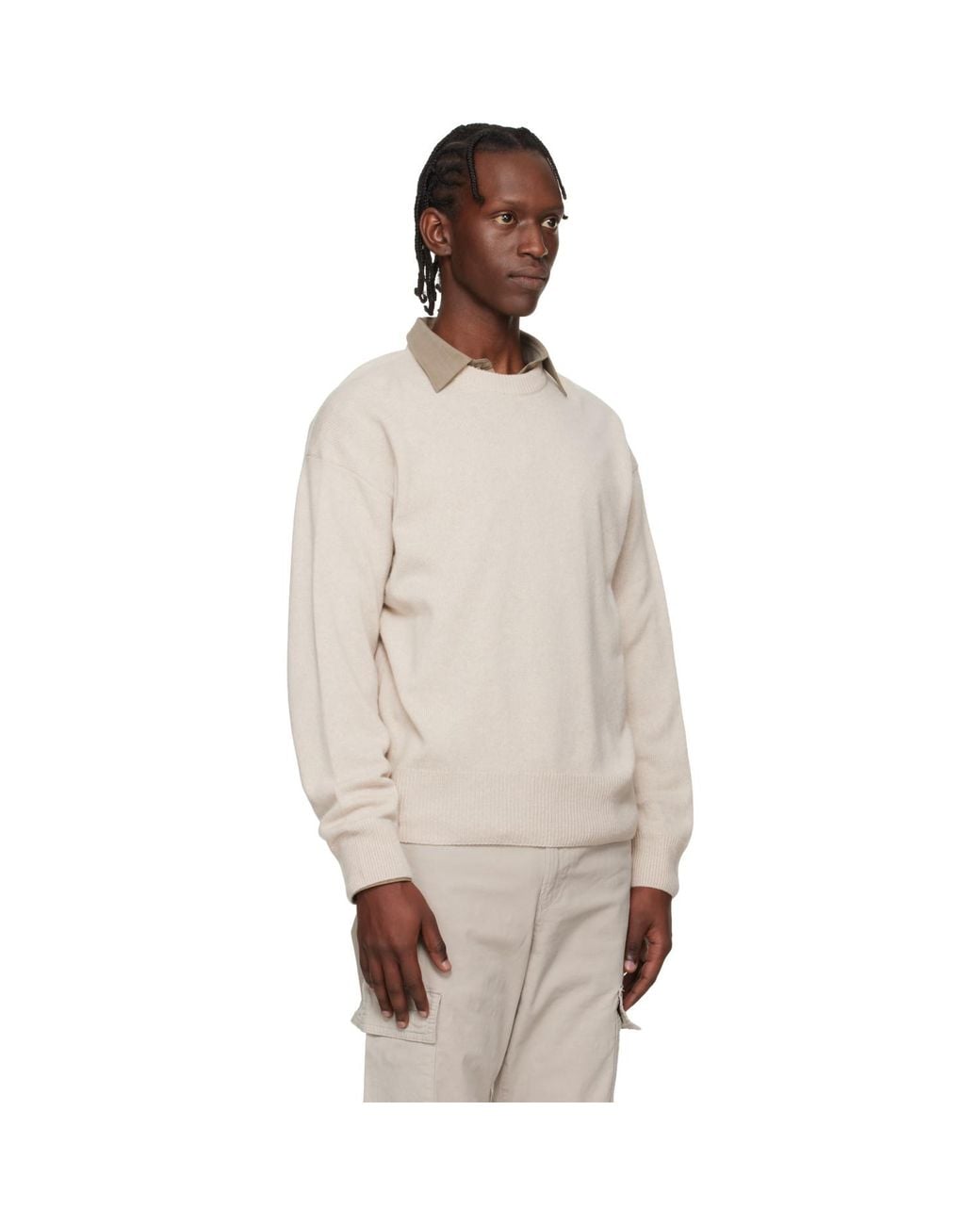 Boss Multicolor Off- Relaxed-Fit Virgin Wool Sweater for men