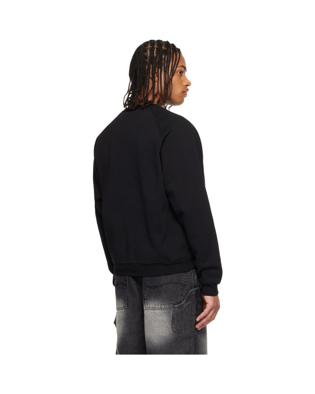 Dime Black Cursive Small Logo Crewneck Sweatshirt for men