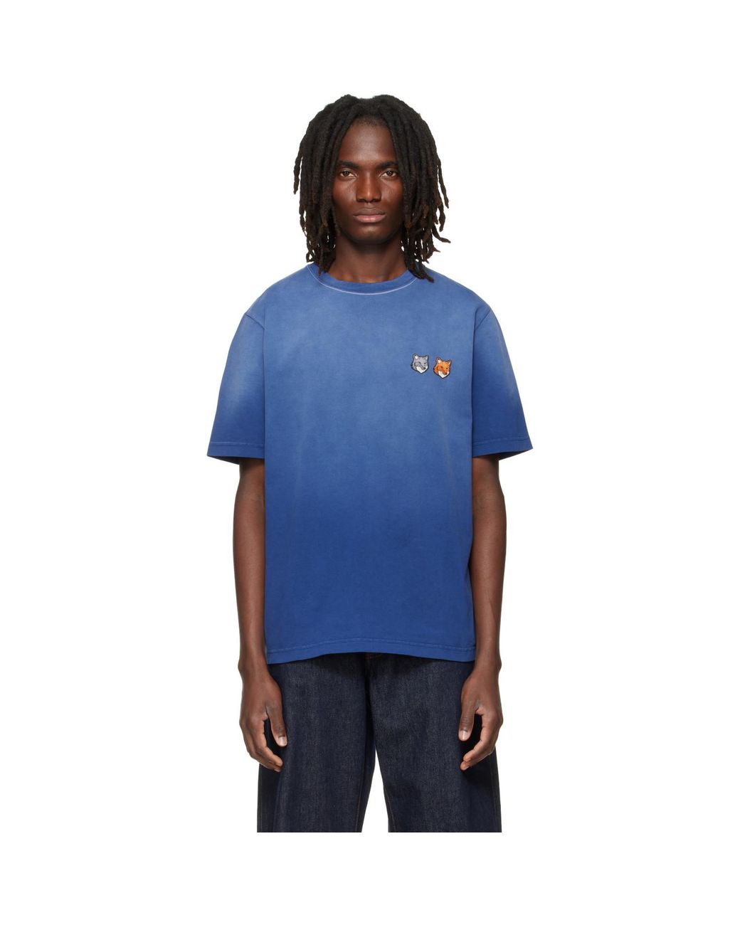 Maison Kitsuné Blue Fox Head Regular T-Shirt for men