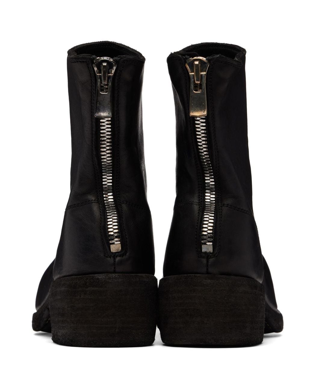 Guidi Black Back Zip Boots for men