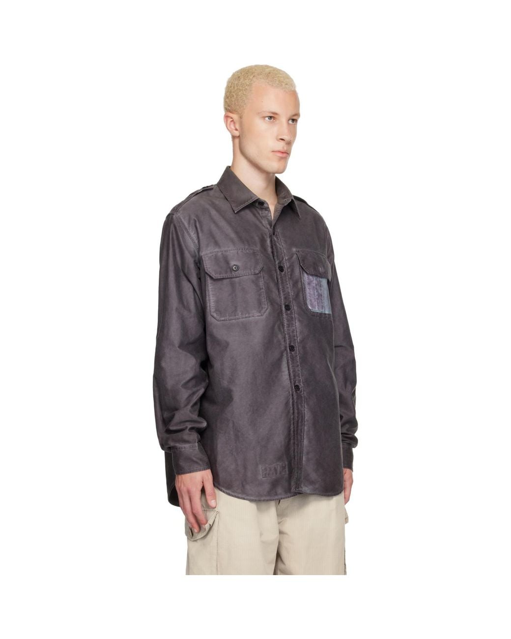 Maison Margiela Gray Double-dyed Workwear Shirt for men
