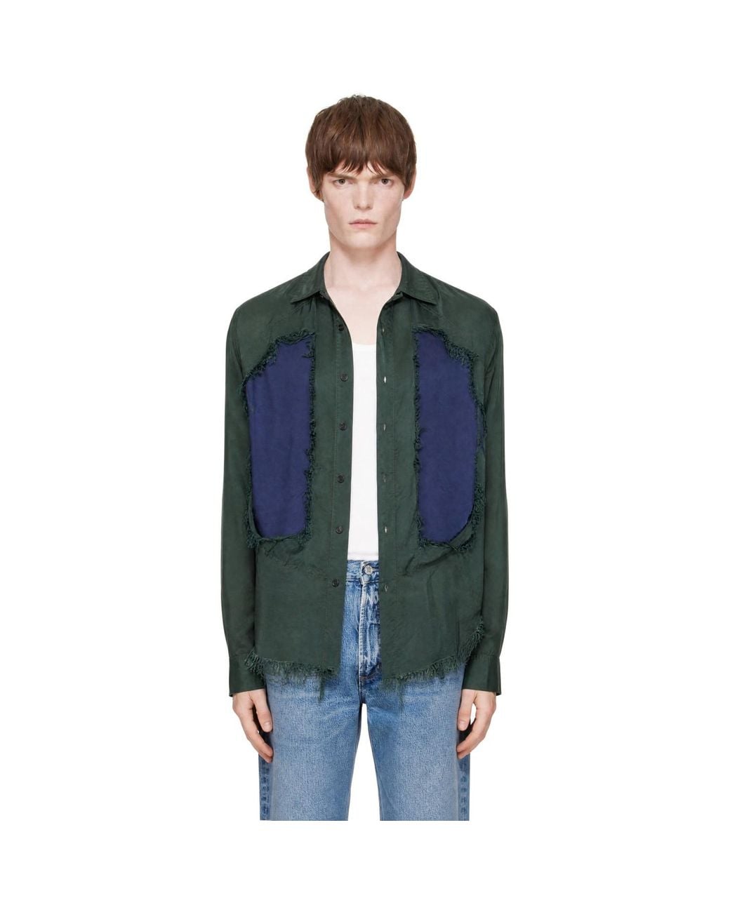 Edward Cuming Blue Lung Window Shirt for men