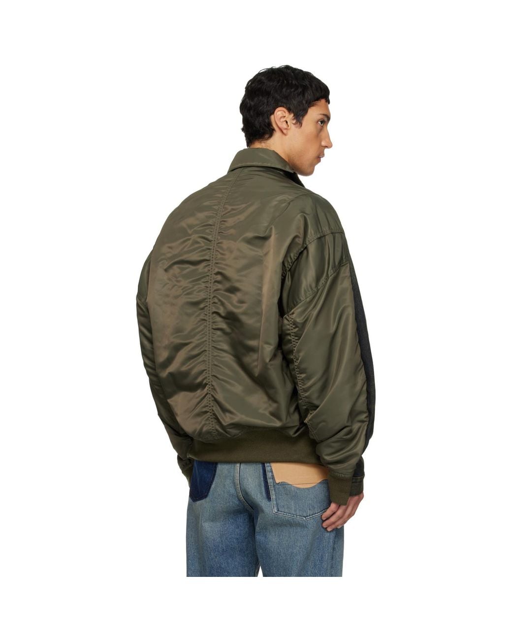 Maison Mihara Yasuhiro Black Khaki & Front Back Combined Denim Jacket for men