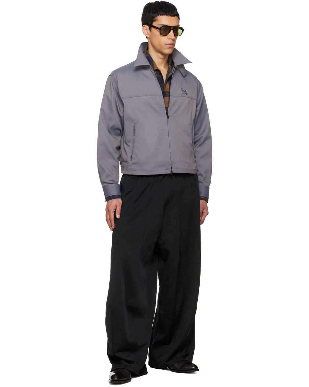 Needles Black One-Up Printed Flannel Shirt for men