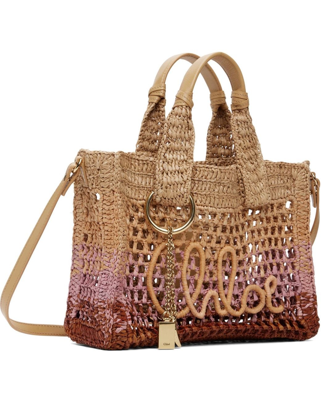 Chloé Brown Tan Small Summer Banana East-West Tote
