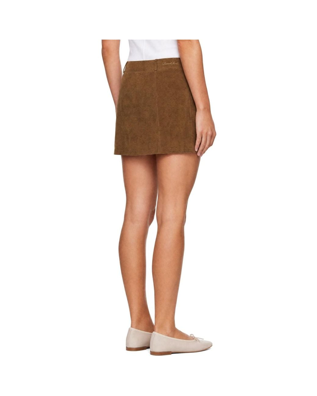 DUNST Brown Alter-Suede Miniskirt