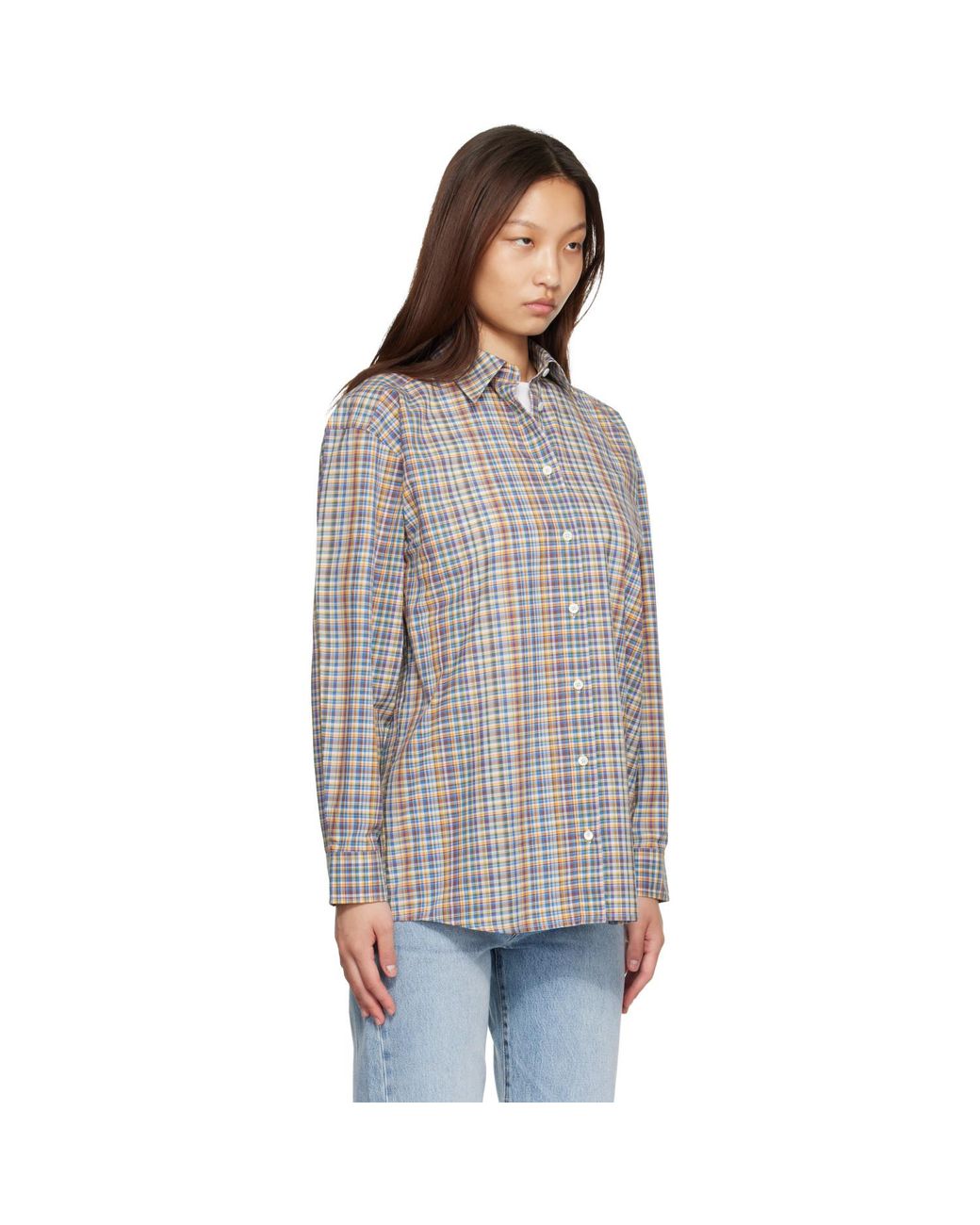 Totême Gray Classic Check Shirt