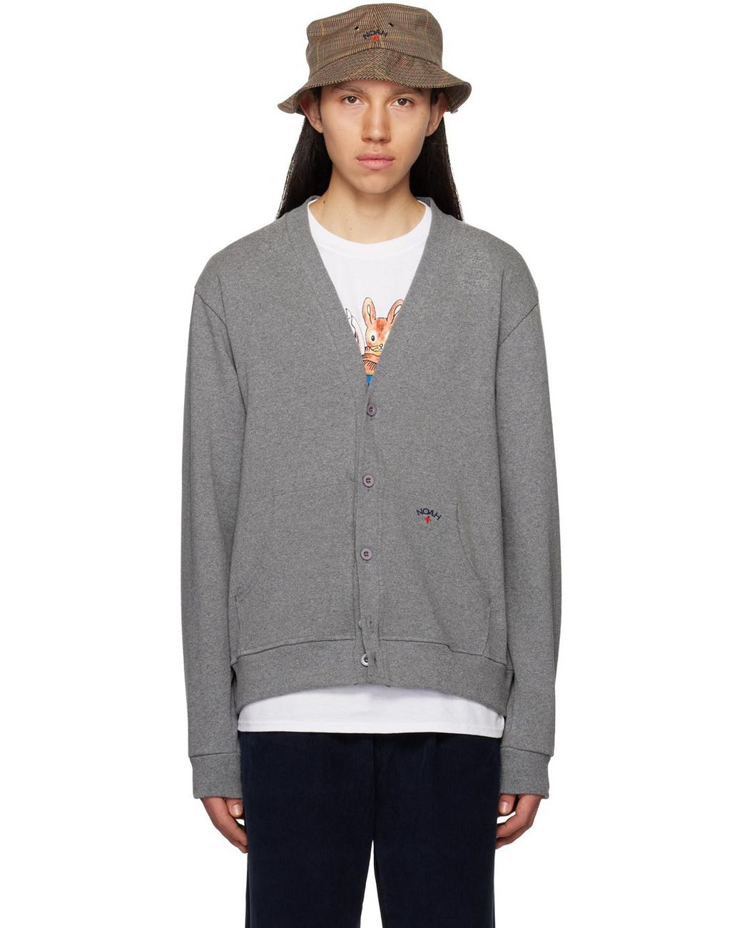 お買い得モデル noah nyc ノア ラグビー カーディガン Lサイズ グレー