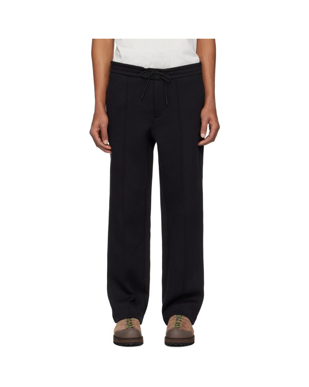 Moncler Black Logo Patch Cotton & Neoprene Sweatpants for men