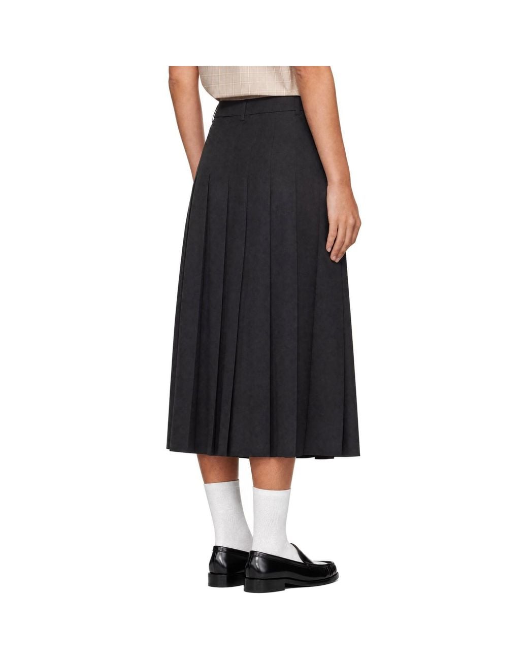 DUNST Black Pleats Midi Skirt