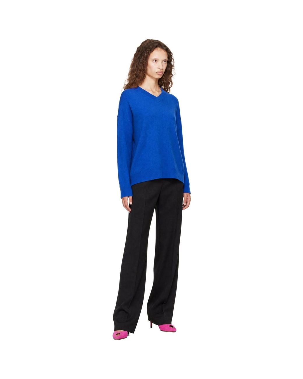 Staud Blue Spencer Cashmere Sweater