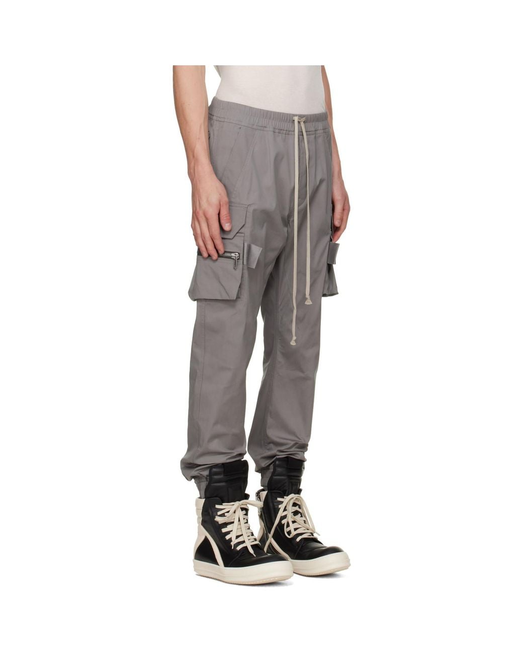 Rick Owens Gray Tower Mastodon Cargo Pants for men