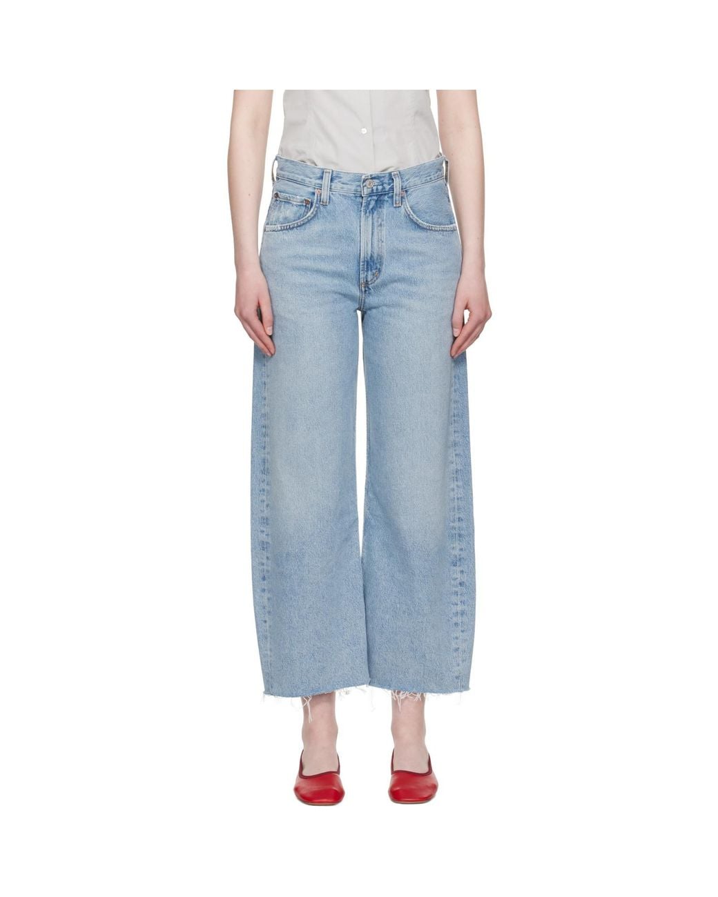 Agolde Black Low Curve Fray Jeans