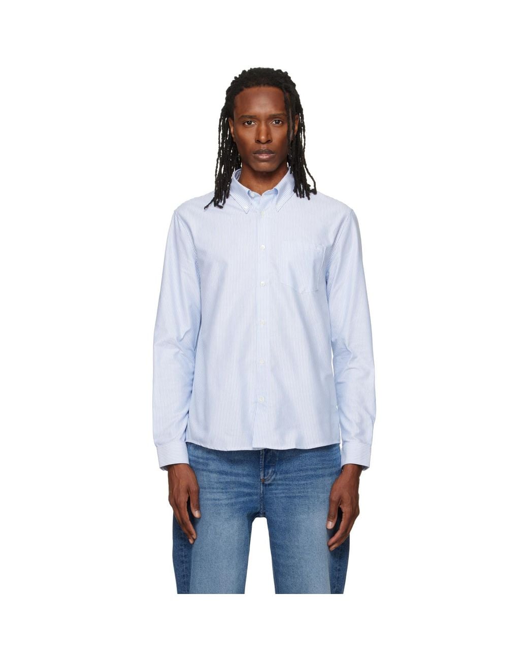 A.P.C. Blue New Greg Shirt for men