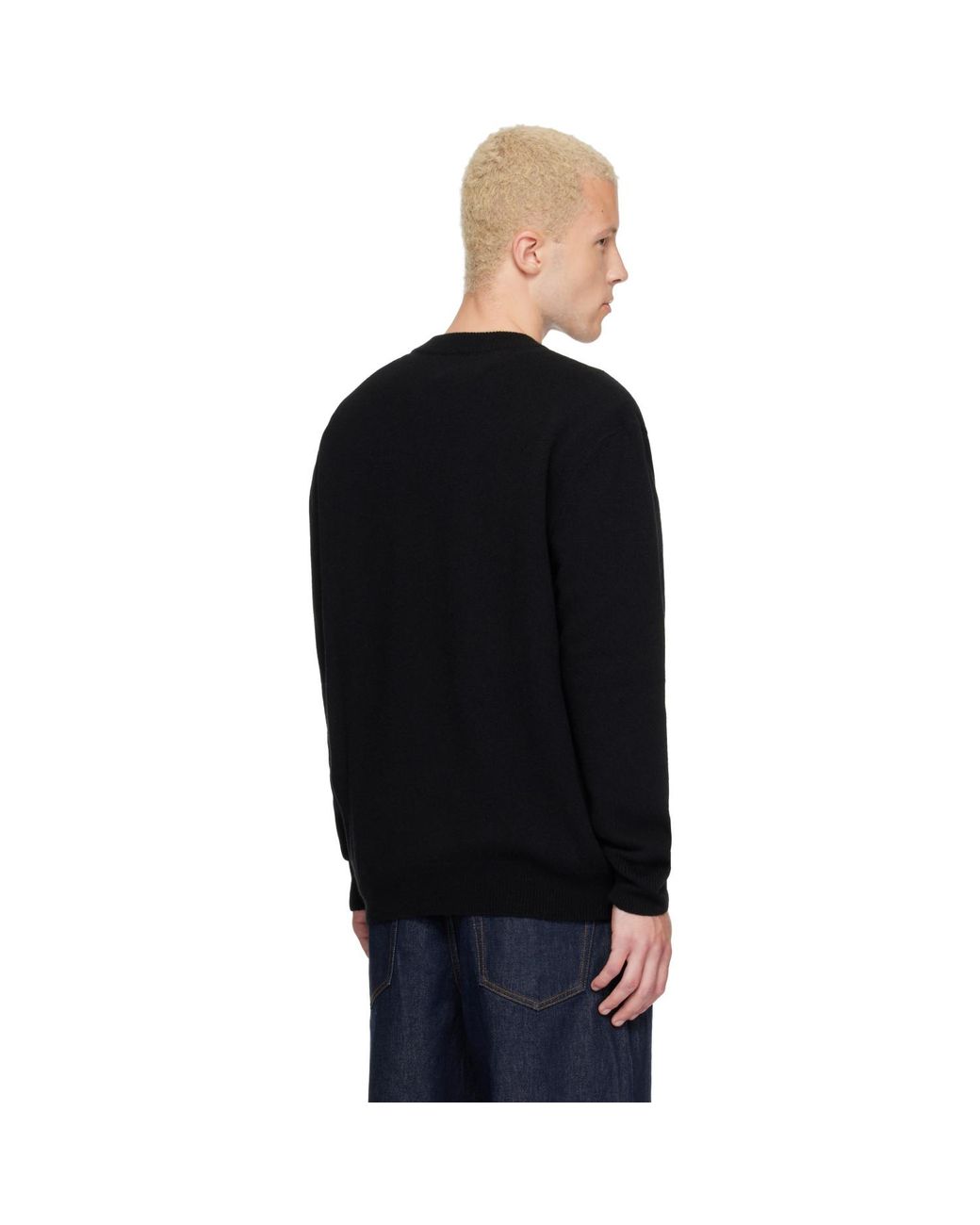 Balmain Black Buttoned Eco-Cashmere Knit Sweater for men