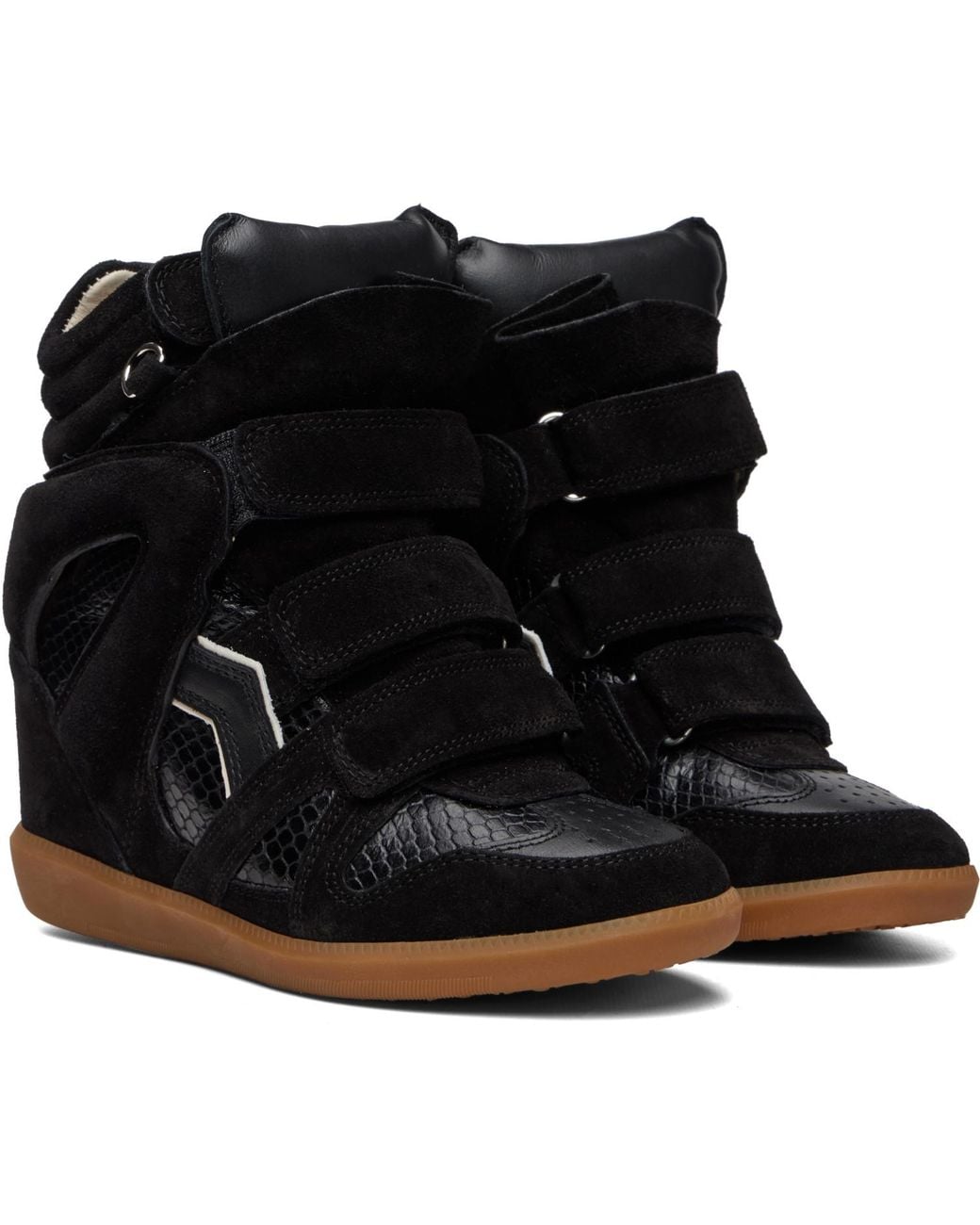 Isabel Marant Black Python Bekett Ring Sneakers