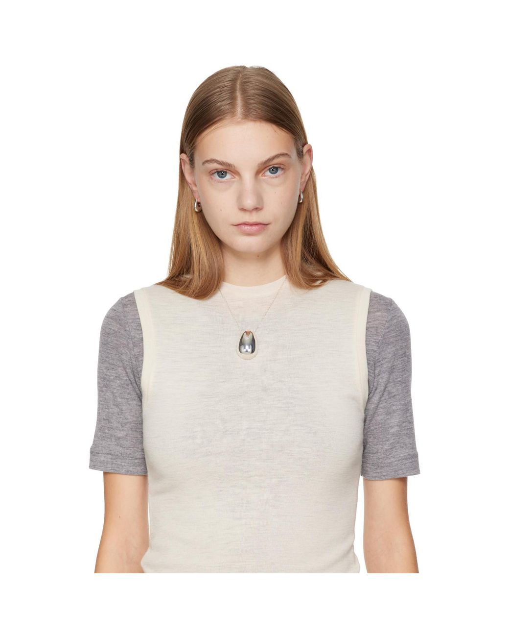 Sophie Buhai White Egg Pendant Necklace