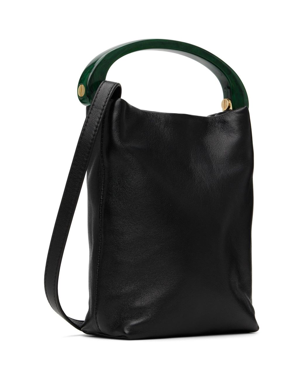 Dries Van Noten Black Chrome Lamb Leather Small Bag