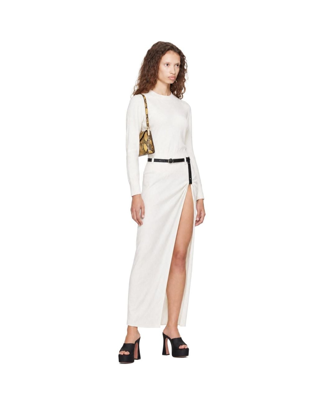 Coperni White Off- Suspended Knit Maxi Dress