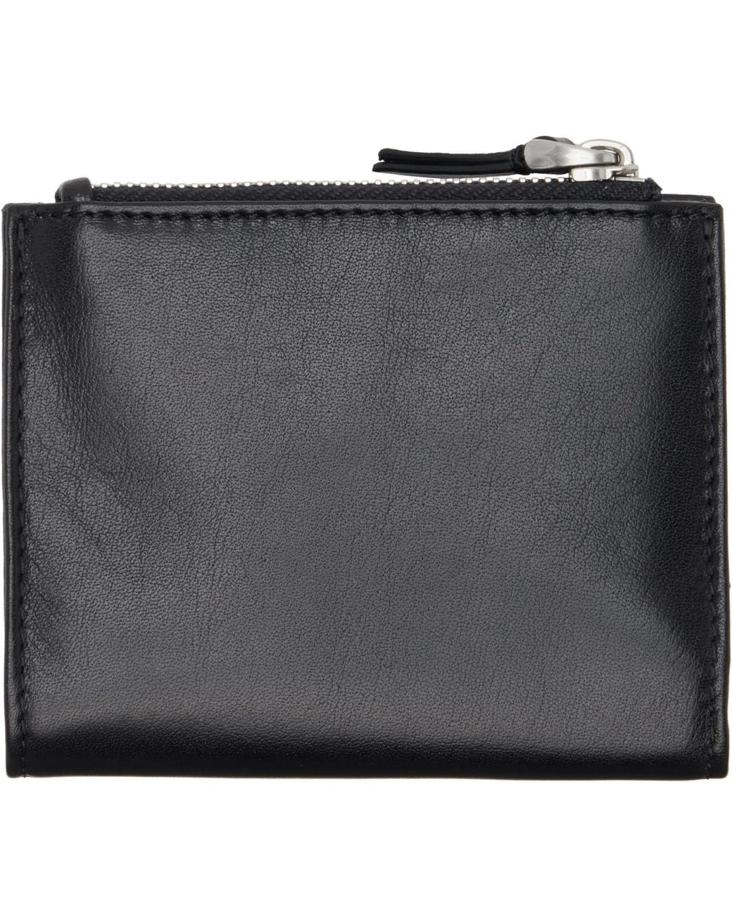 AMI Black Cowhide Leather 'Voulez-Vous' Folded Wallet for men