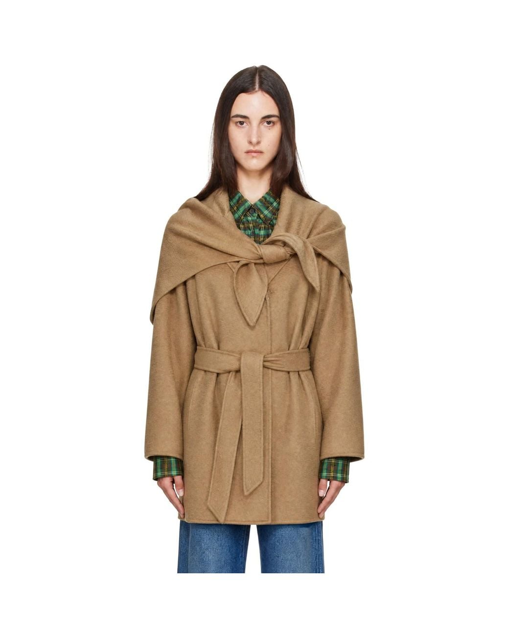 Max Mara Brown Tan Detto Double Cashmere Stole & Coat