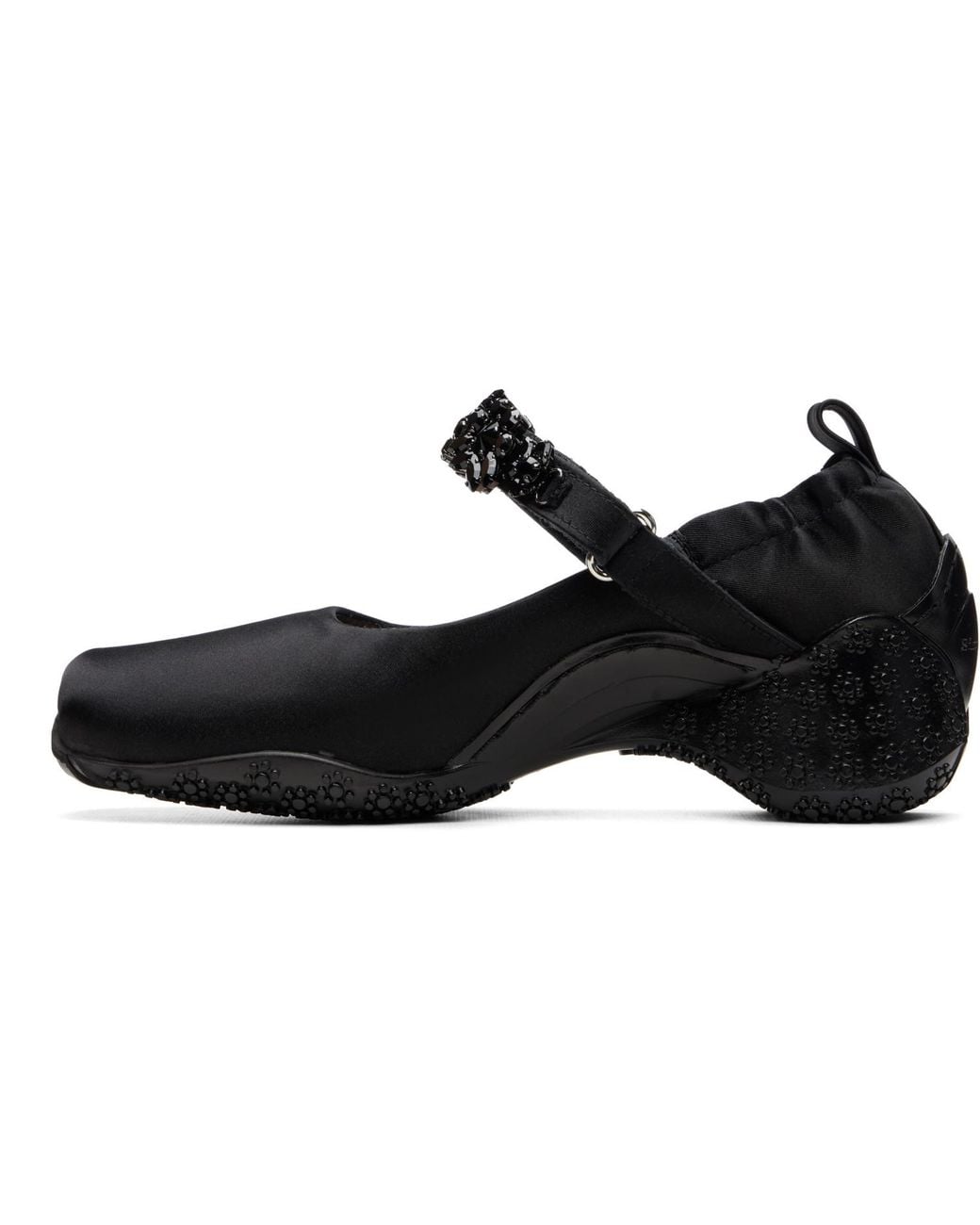 Simone Rocha Black Satin Turbo Ballet Runner Loafers
