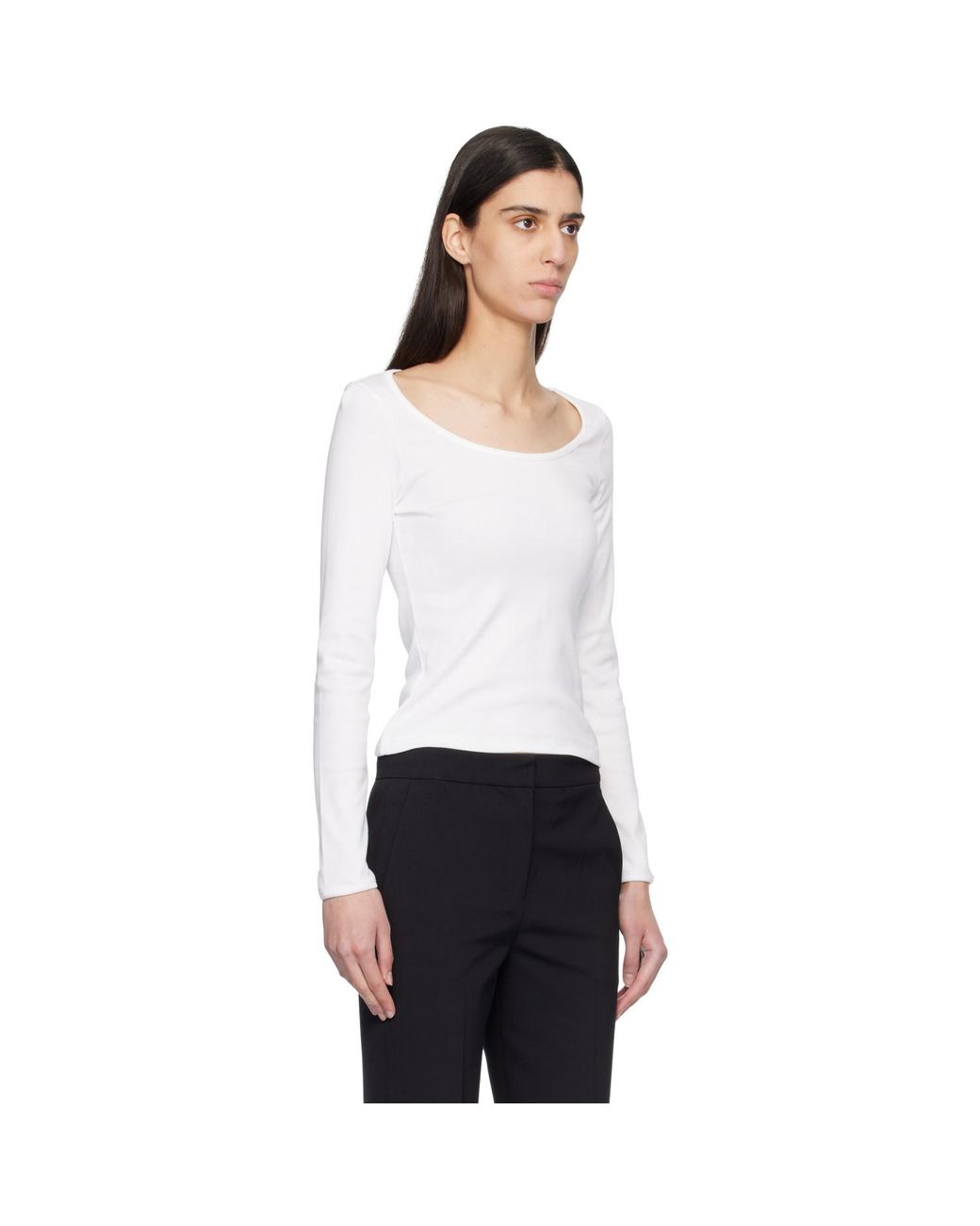Flore Flore White Longsleeve Fem T-Shirt