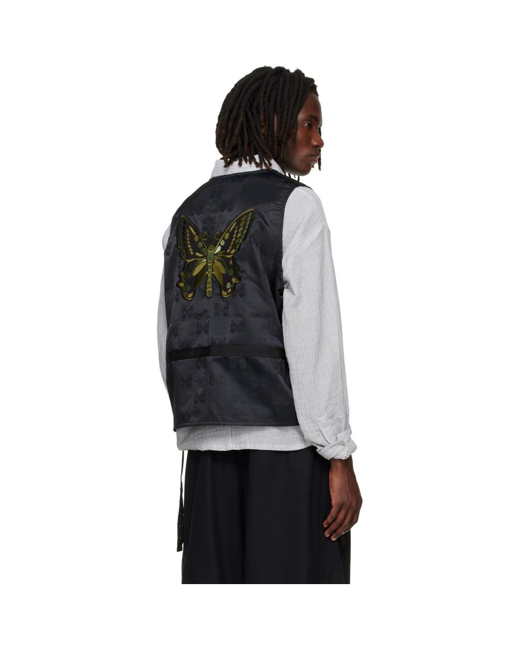 Needles Black Papillon Jacquard Radio Vest for men