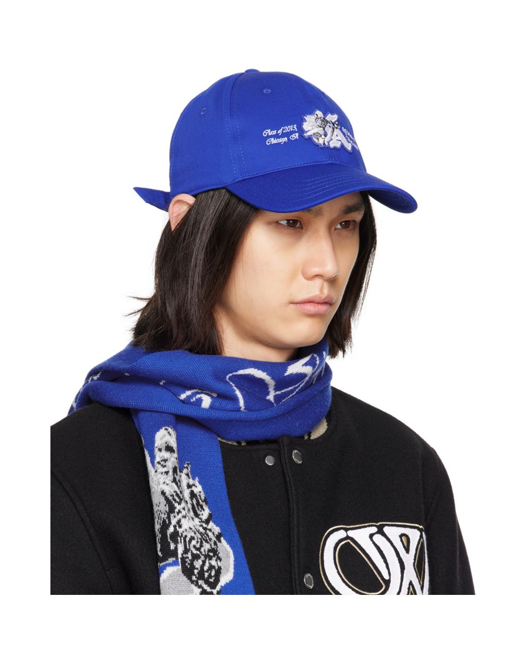 Off-White c/o Virgil Abloh Blue Logo-Appliqué Cotton Baseball Cap for men